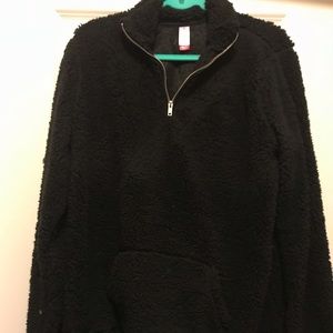 Black Sherpa 1/4 Zip Pullover